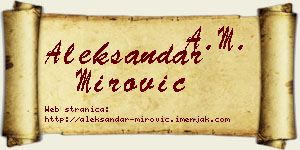Aleksandar Mirović vizit kartica